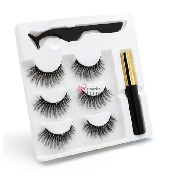 Gene false Amelie Effect 3D tip banda 3 perechi cu Magnet Cod 3D141 + Adeziv cu magnet si Penseta